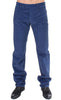 Blue Cotton Straight Fit Casual Pants