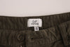 Green Stretch Straight Fit Corduroy Pants