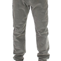 Green Stretch Straight Fit Corduroy Pants