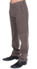 Brown Cotton Regular Fit Casual Pants