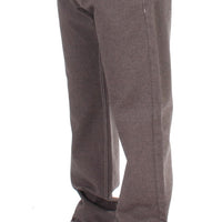 Brown Cotton Regular Fit Casual Pants