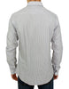 Gray Striped Cotton Casual Shirt