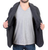 Gray Comfort Stretch Two Button Blazer