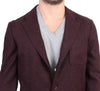 Bordeaux Wool Blend Two Button Blazer