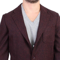 Bordeaux Wool Blend Two Button Blazer