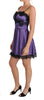 Purple Stretch Black Lace Dress