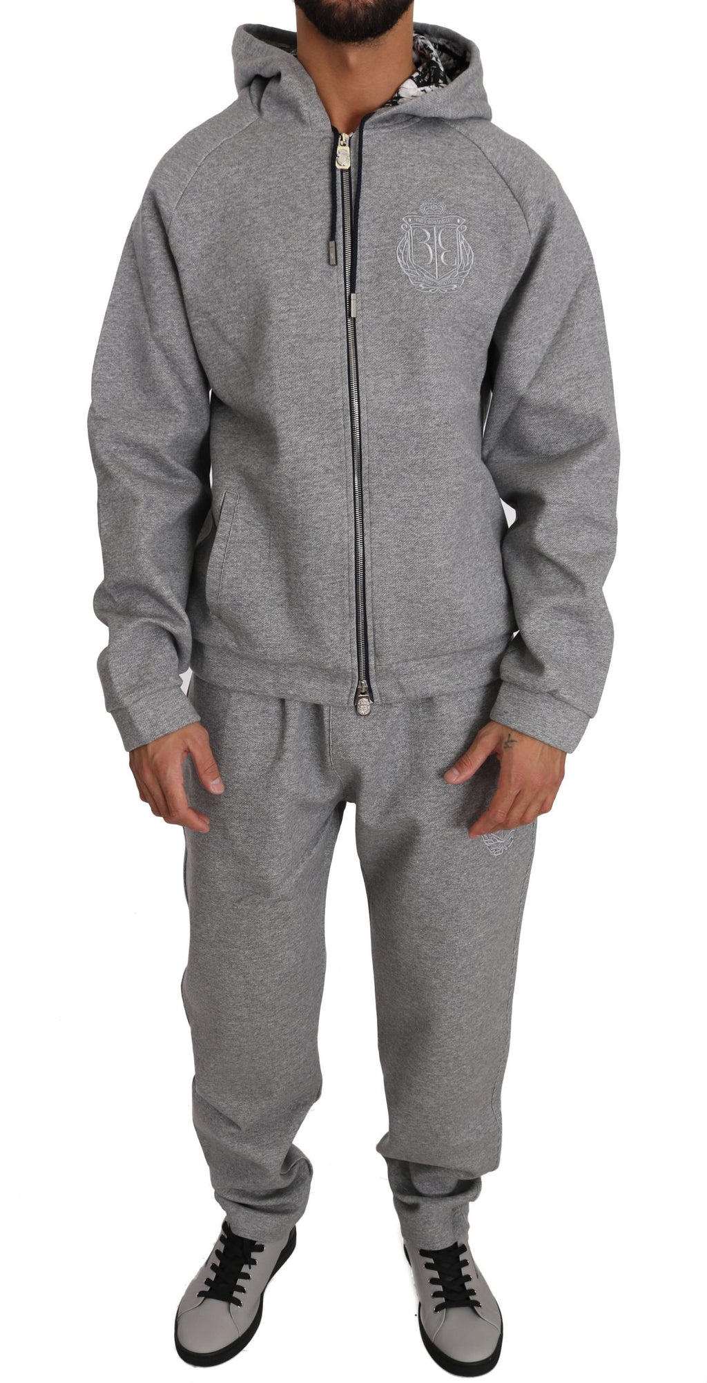 Gray Cotton Sweater Pants Tracksuit