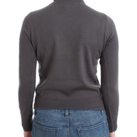 Brown turtleneck cotton sweater