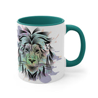 Lion Face in Pastels 11oz Accent Mug