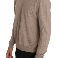 Beige Wool Cashmere DG Logo Pullover  Sweater