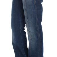 Blue Wash Cotton Stretch Boot Cut Jeans