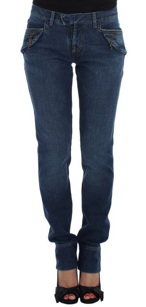 Blue Cotton Slim Fit Jeans