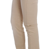 Beige Wash Slim Fit Cotton Stretch Jeans