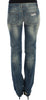 Blue Cotton Low Waist Jeans