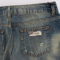 Blue Cotton Low Waist Jeans