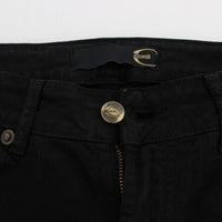 Black Cotton Stretch Slim Skinny Fit Jeans