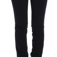 Black Cotton Stretch Slim Skinny Fit Jeans