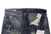 Blue Wash Torn Cotton Straight Fit Jeans