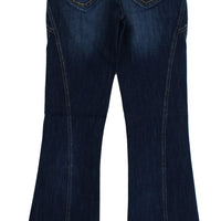 Blue Cotton Stretch Low Waist Jeans