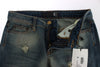 Blue Wash Torn Cotton Slim Fit Jeans