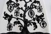 White Floral Brocade Family Tree Skirt