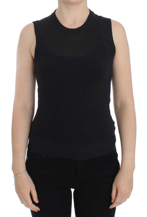 Black Sleeveless Crewneck Vest Pullover