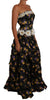 Black Sartoria Ball Floral Rose Crystal Dress