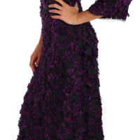 Purple Fringe Midi Sheath Dress