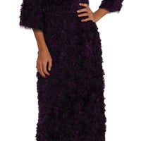 Purple Fringe Midi Sheath Dress