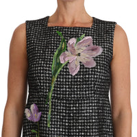 Gray Tulip Embroidered A-Line Shift Dress