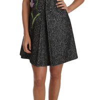 Gray Tulip Embroidered A-Line Shift Dress