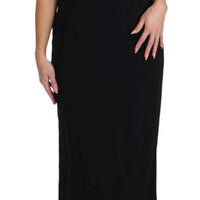 Black Stretch Fit Flare Gown Maxi