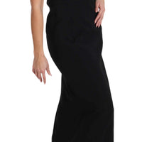 Black Stretch Fit Flare Gown Maxi