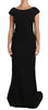 Black Stretch Fit Flare Gown Maxi