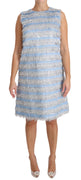 Light Blue Silver Shift Gown Dress