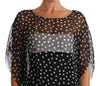 Black Silk Poncho Tunic Polka Dot Dress