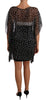 Black Silk Poncho Tunic Polka Dot Dress