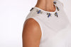 White Silk Crystal Embellished Fly T-shirt