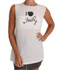 White Silk I LOVE ITALY Cami T-shirt