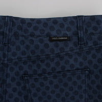 Polka Dotted Stretch Capri Jeans