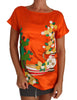 Silk Orange Lemon Crystal T-shirt Top