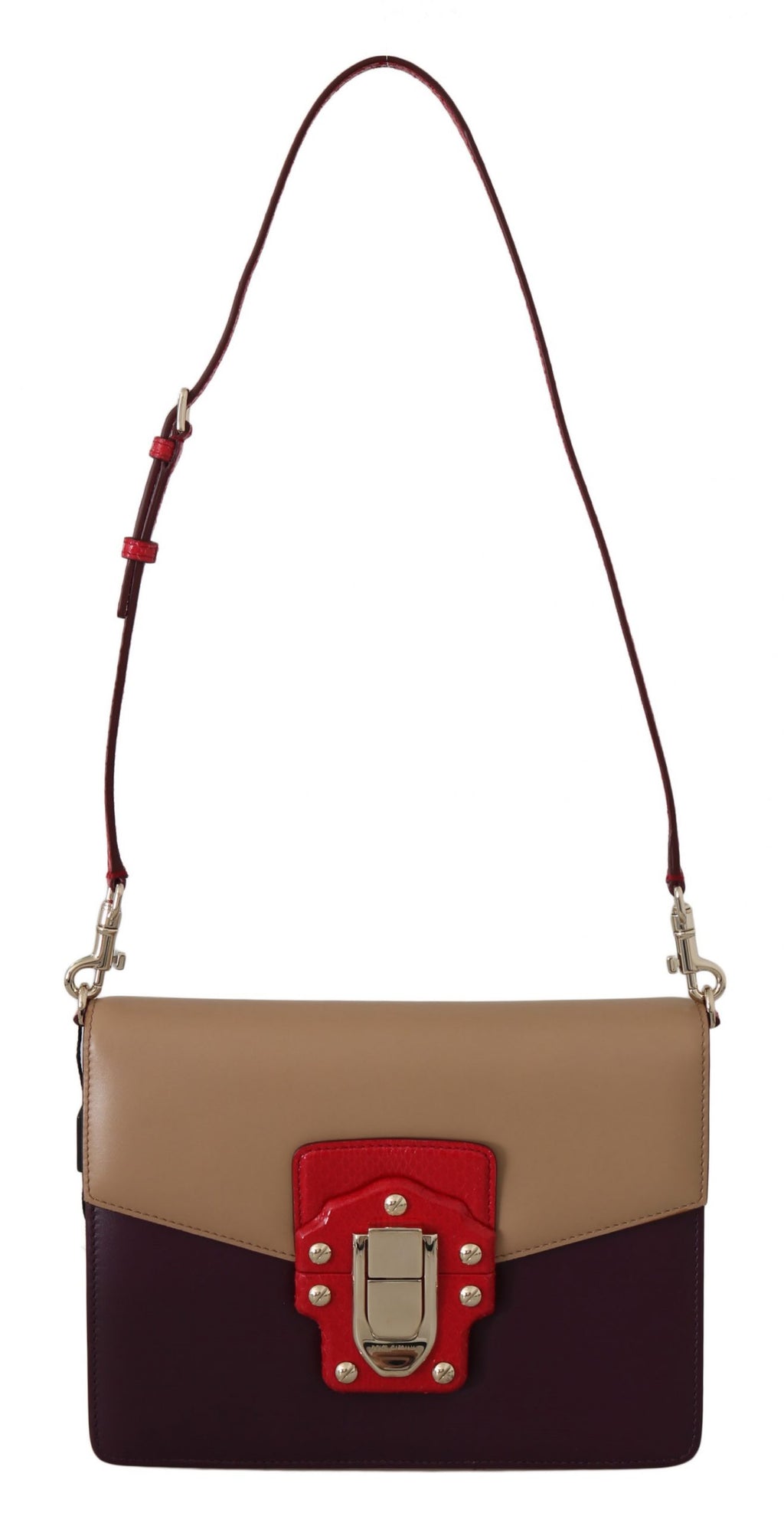 Purple Beige Red Leather Crossbody LUCIA Purse