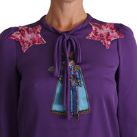 Purple Blouse Prince  Fairy Tale Embellished  Top