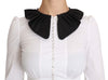 White Collar Cotton Longsleeve Blouse Top