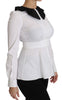 White Collar Cotton Longsleeve Blouse Top