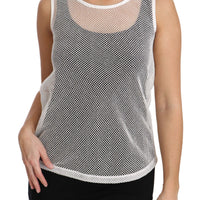 White Net  Transparent Sleeveless Tank Top