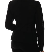 Black Nylon Net Blazer Jacket