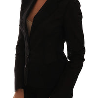 Black Nylon Net Blazer Jacket