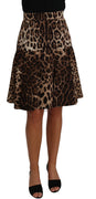 Brown  A-Line Leopard Print Skirt