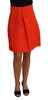 Orange Knitted Raffia A-Line Rayon Skirt